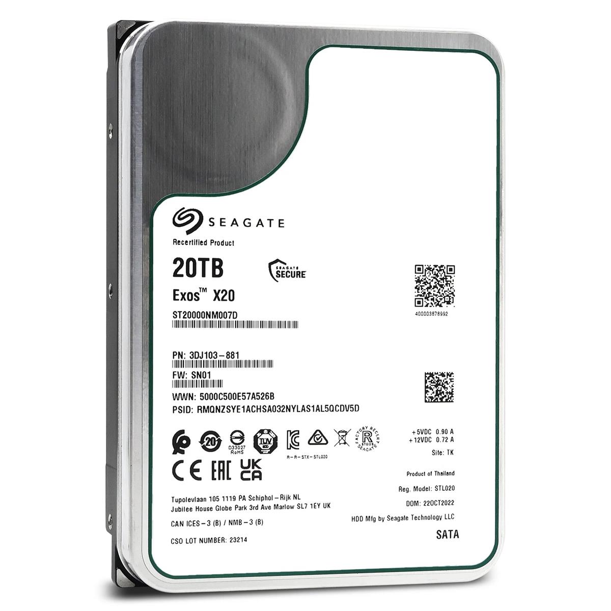 seagate exos x20 20tb enterprise data center hard drive seagate exos x20 20tb enterprise data center hard drive